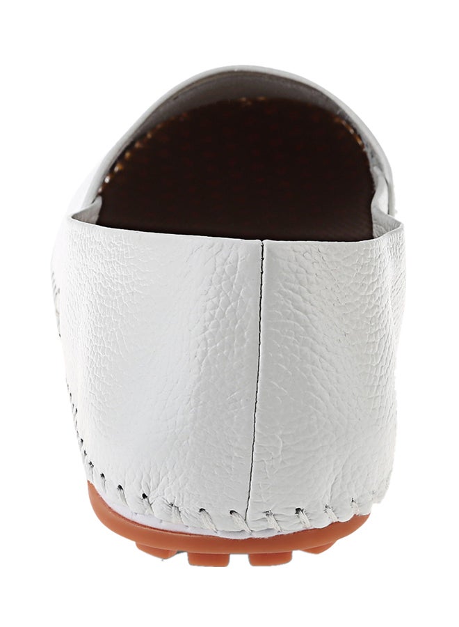 Handwork Leather Comfort Shoe White - Image 4
