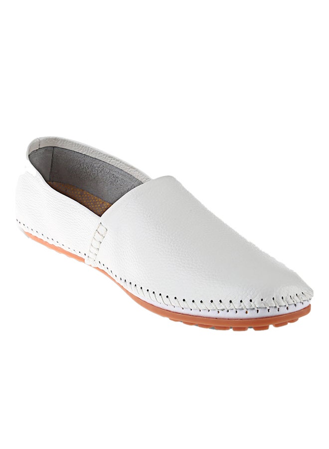 Handwork Leather Comfort Shoe White - Image 2