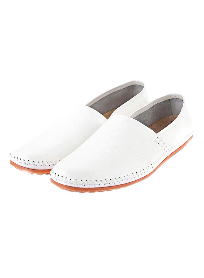 Handwork Leather Comfort Shoe White - Image 5