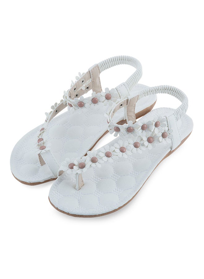 Bohemia Toe-Ring Flat Sandal White - Image 3