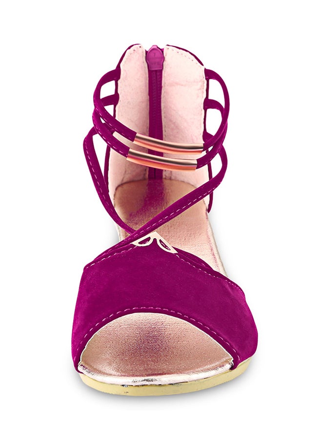 Cross Strap Peep Toe Sandal Pink - Image 2