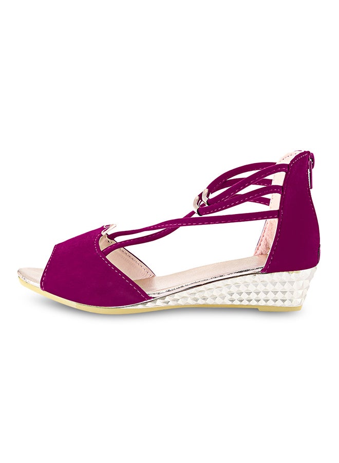Cross Strap Peep Toe Sandal Pink - Image 1