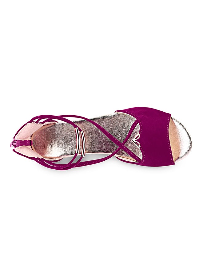 Cross Strap Peep Toe Sandal Pink - Image 4