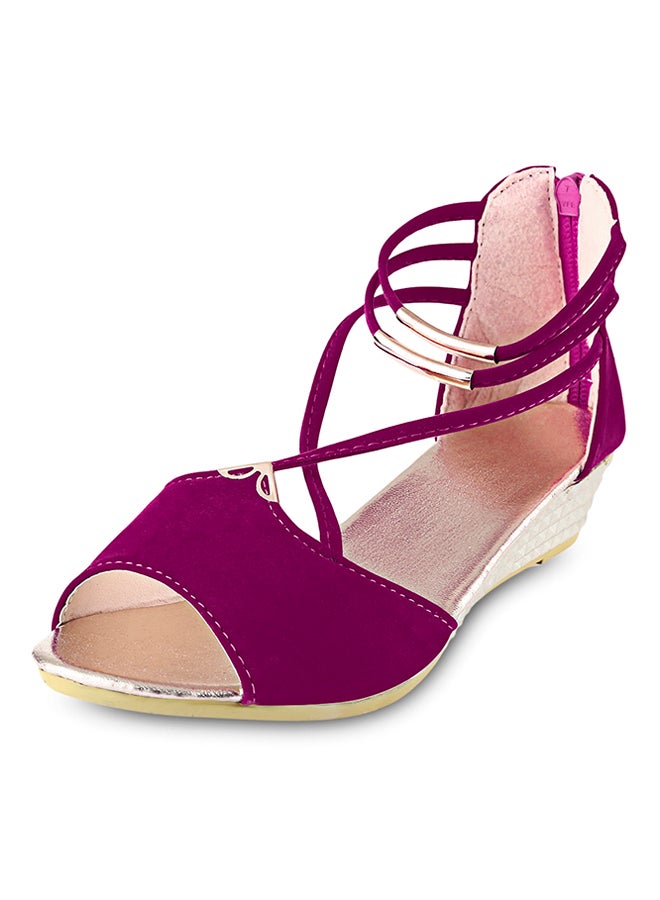 Cross Strap Peep Toe Sandal Pink - Image 3