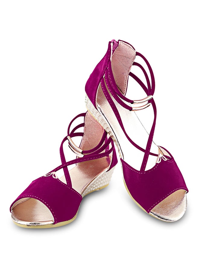 Cross Strap Peep Toe Sandal Pink - Image 5