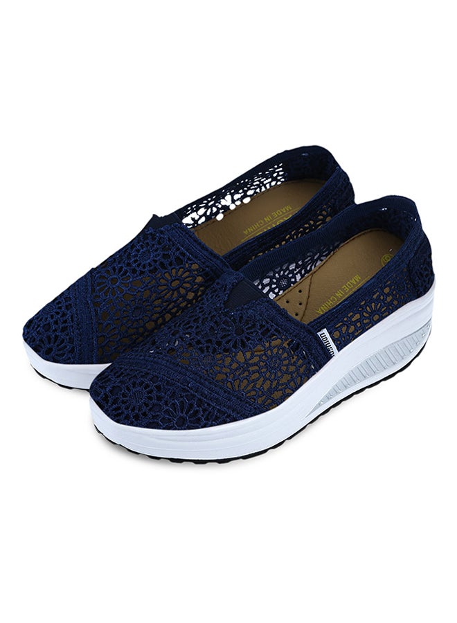 Generic Hollow Slip On Platform Comfort Shoe Deep Blue  - Image 3
