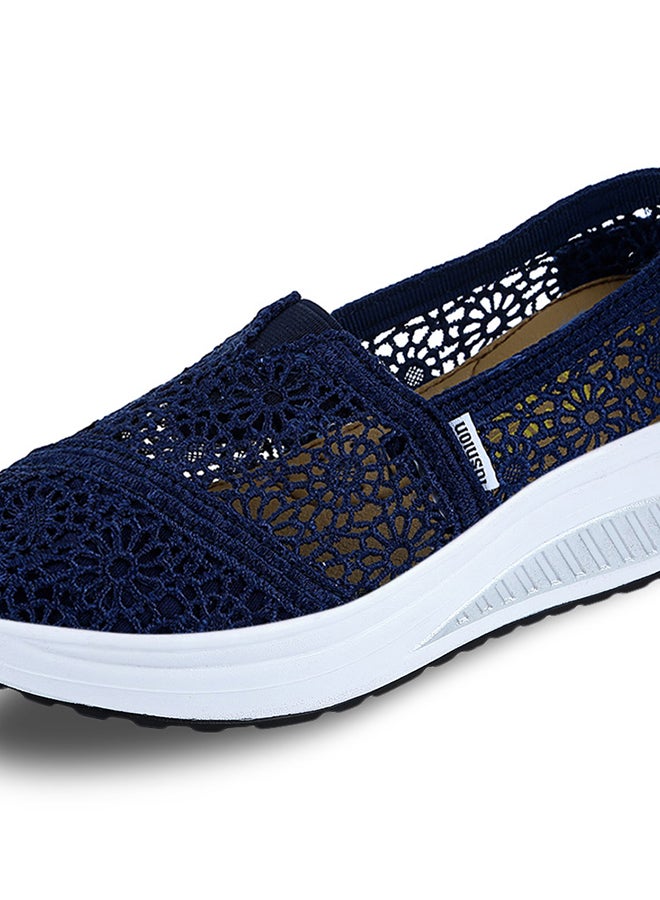 Generic Hollow Slip On Platform Comfort Shoe Deep Blue  - Image 5