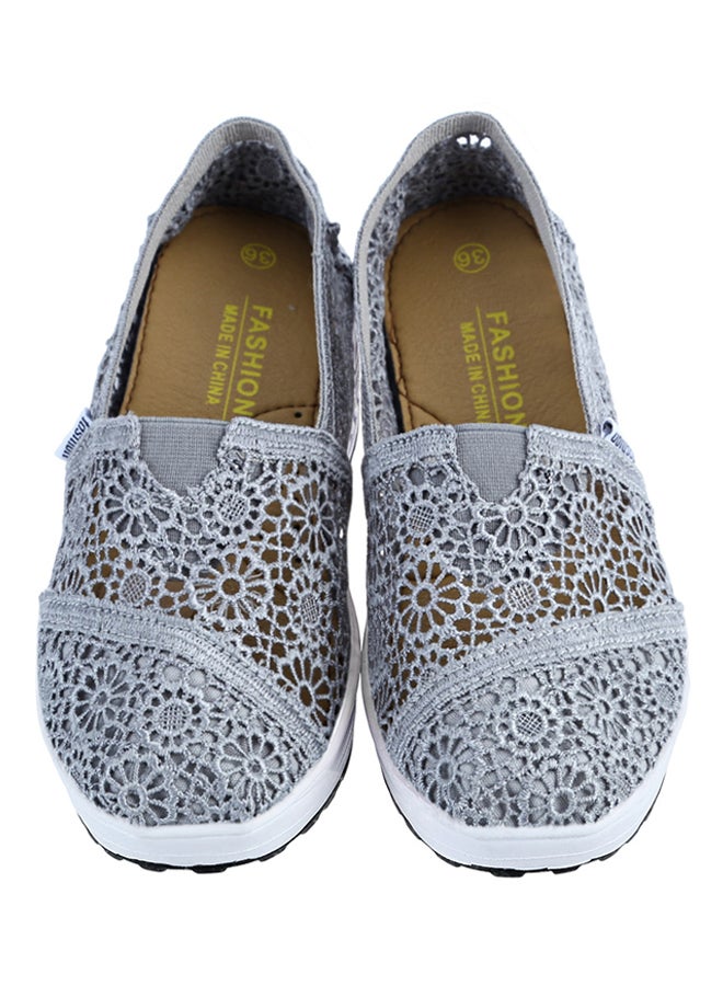 Generic Hollow Slip On Platform Comfort Shoe Deep Grey  - Image 2