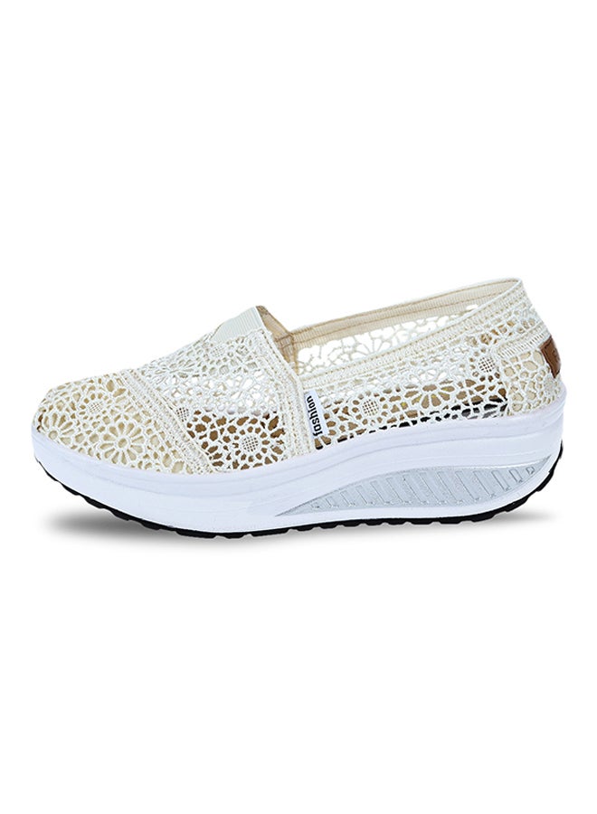 Generic Hollow Slip On Platform Comfort Shoe Off-White  - Image 1