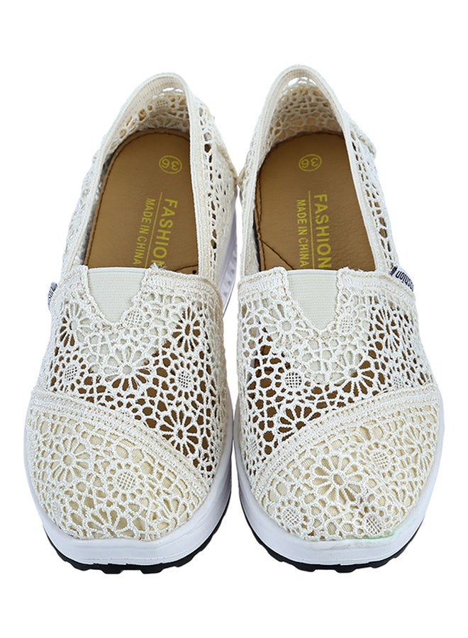 Generic Hollow Slip On Platform Comfort Shoe Off-White  - Image 2