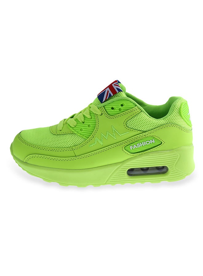Patchwork Running Shoe Neon Green - Image 1