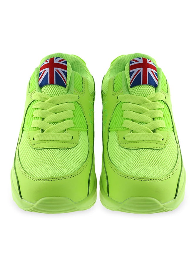 Patchwork Running Shoe Neon Green - Image 2