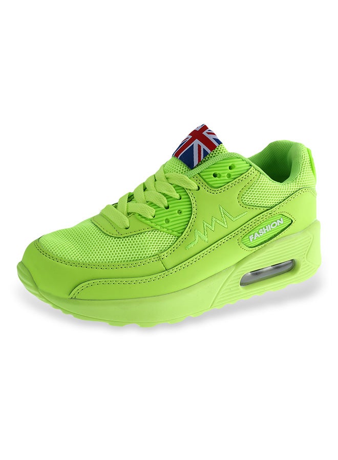 Patchwork Running Shoe Neon Green - Image 4
