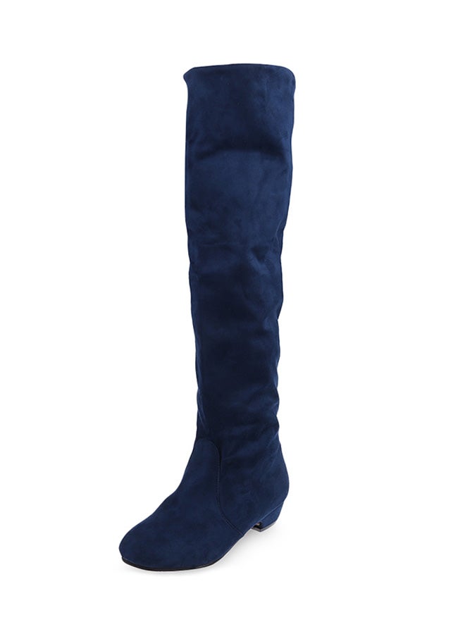 Generic - Vintage Knee High Boot Deep Blue - Image 1