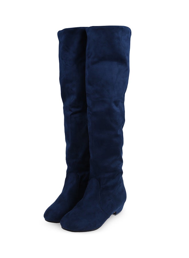 Generic - Vintage Knee High Boot Deep Blue - Image 1