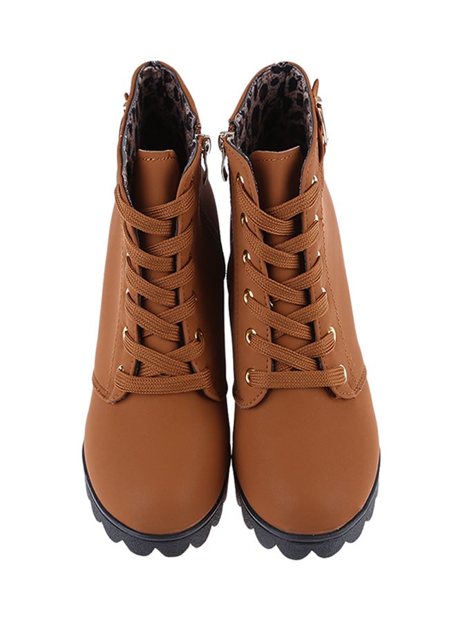 High Heel Ankle Boot Brown  - Image 2