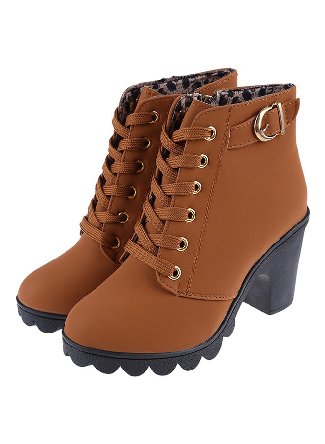 High Heel Ankle Boot Brown  - Image 3