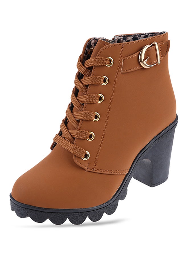 High Heel Ankle Boot Brown  - Image 4