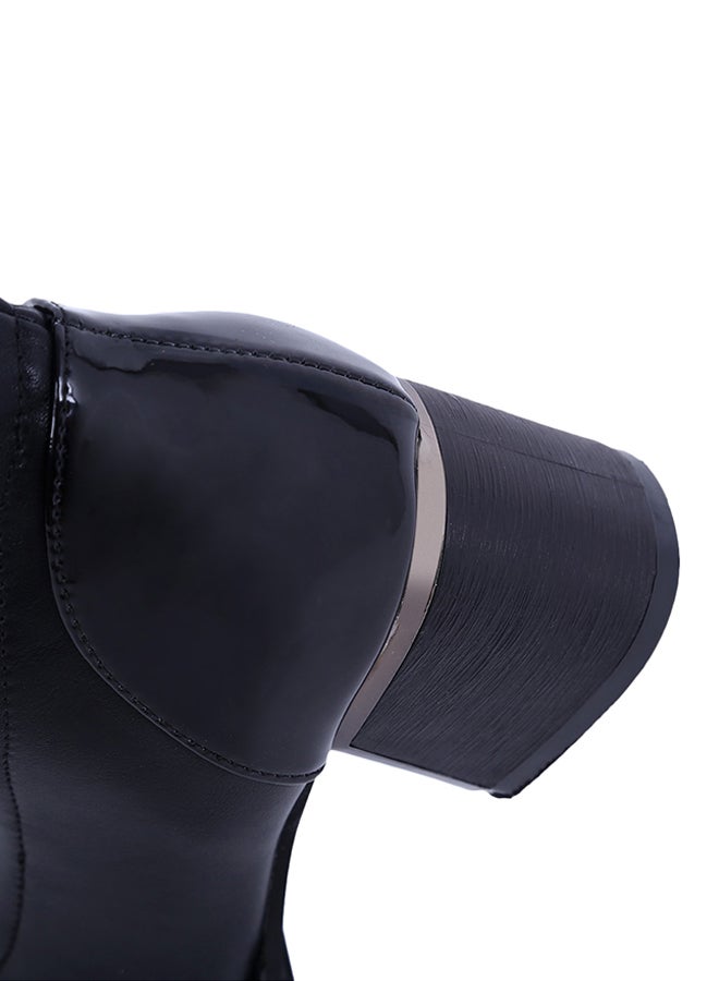 Pull-On Knee High Boot Black