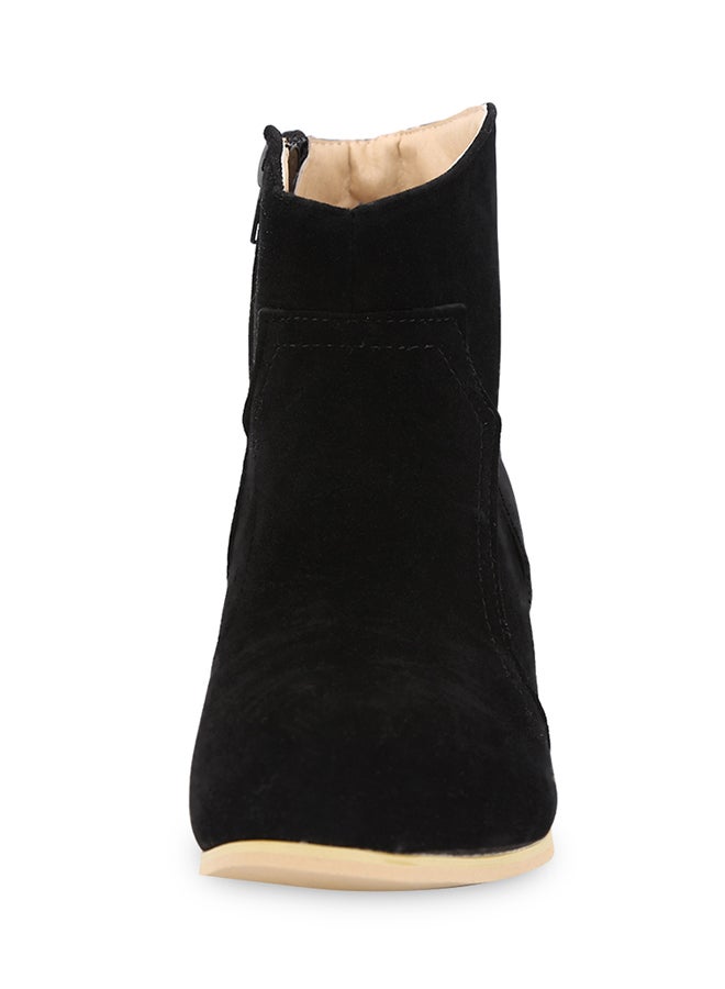 Generic - Patchwork Design Scrub Ankle Booties Black - Image 1