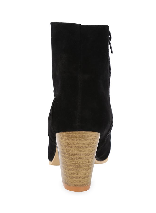 Generic - Patchwork Design Scrub Ankle Booties Black - Image 1
