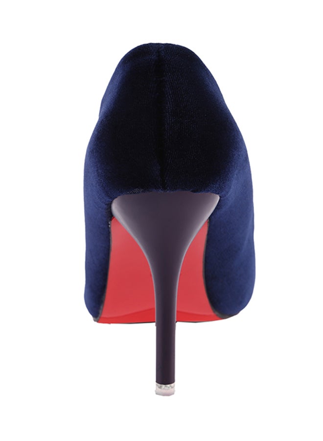 Thin High Heel Pump Shoe Purplish Blue - Image 2