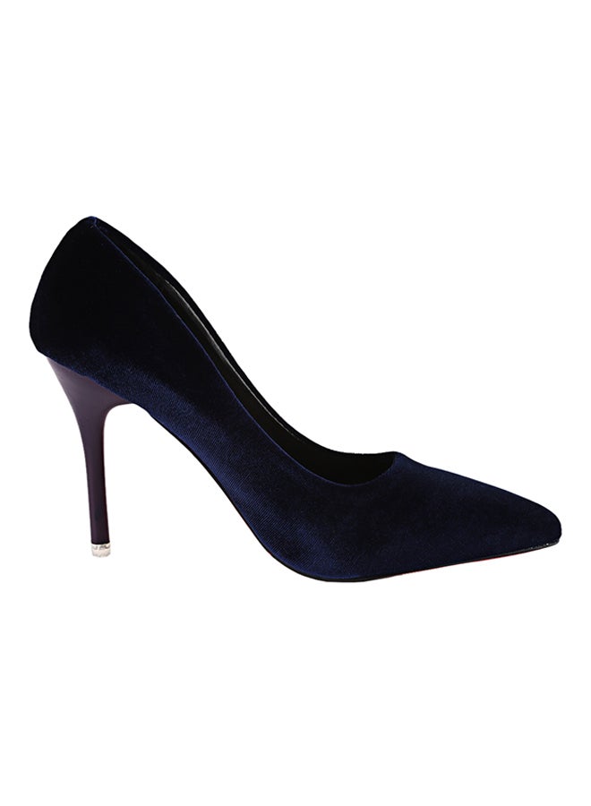 Thin High Heel Pump Shoe Purplish Blue - Image 4