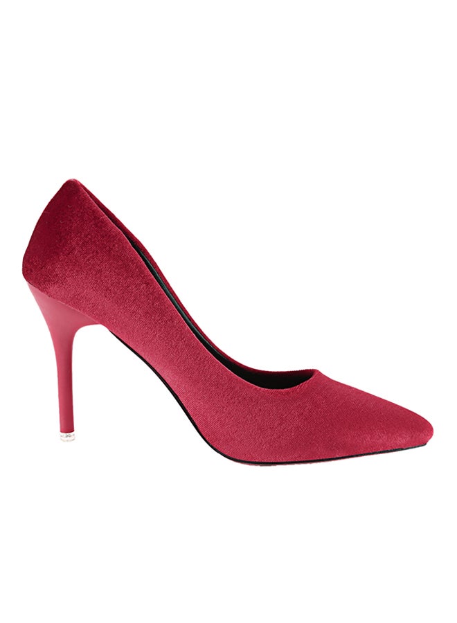 Thin High Heel Pump Shoe Red - Image 4