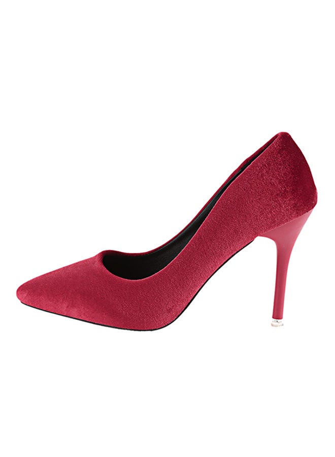 Thin High Heel Pump Shoe Red - Image 5
