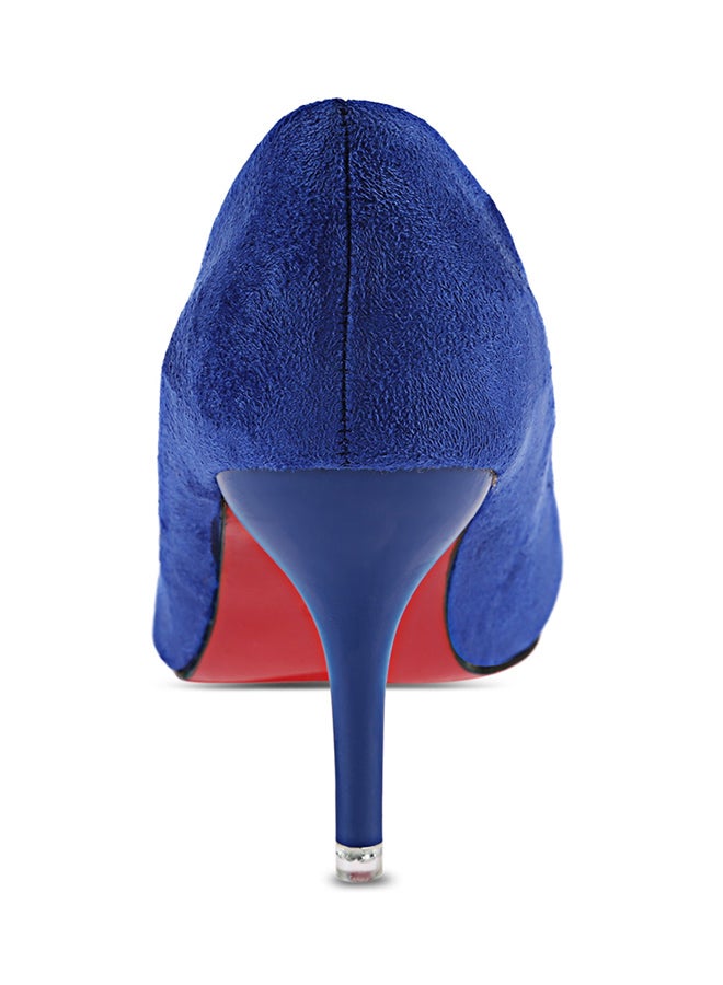 Thin Heel Pump Shoe Blue - Image 2