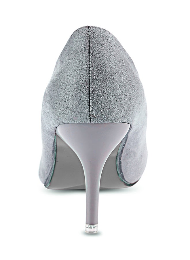 Thin Heel Pump Shoe Grey - Image 2