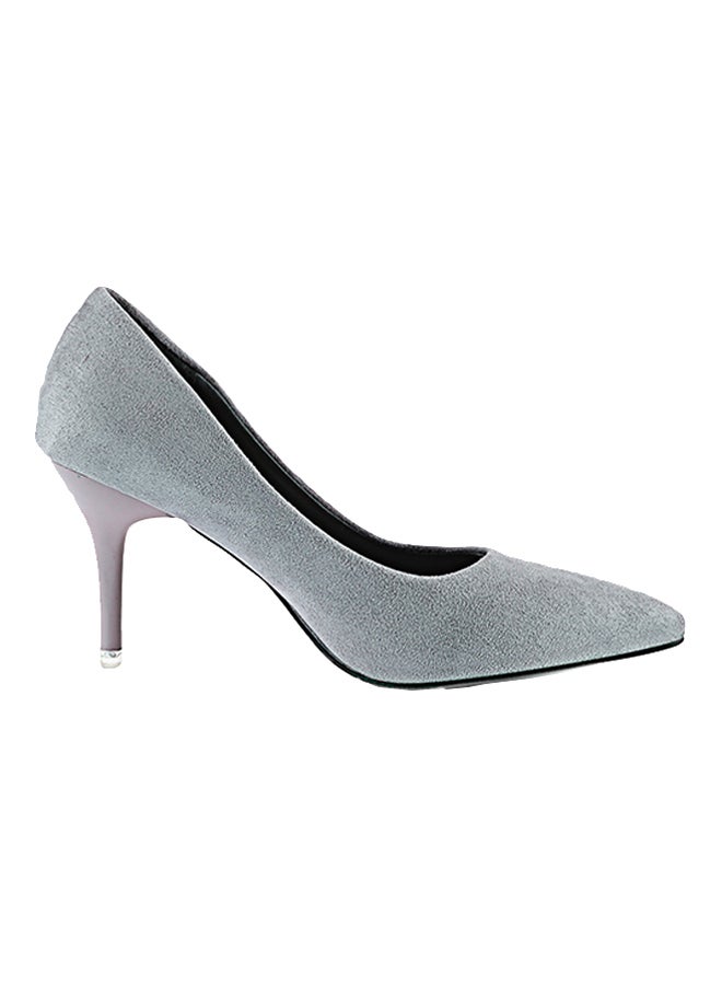 Thin Heel Pump Shoe Grey - Image 4