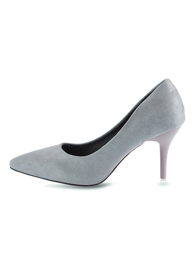 Thin Heel Pump Shoe Grey - Image 5