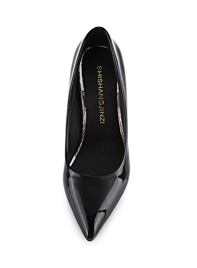 Thin Heel Pump Shoe Luminous Black - Image 2