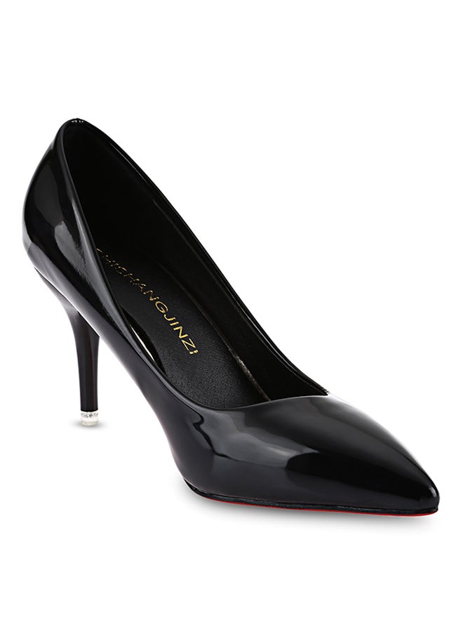 Thin Heel Pump Shoe Luminous Black - Image 3