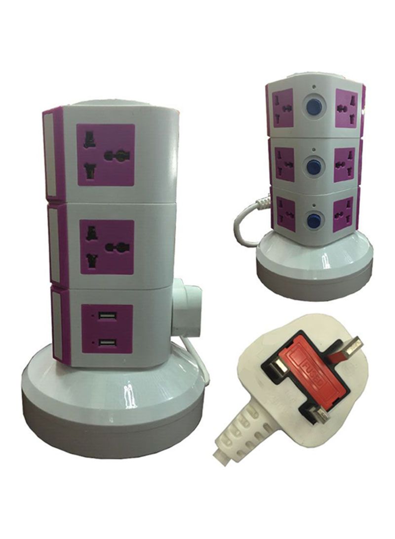 Vertical Extension Socket White/Pink