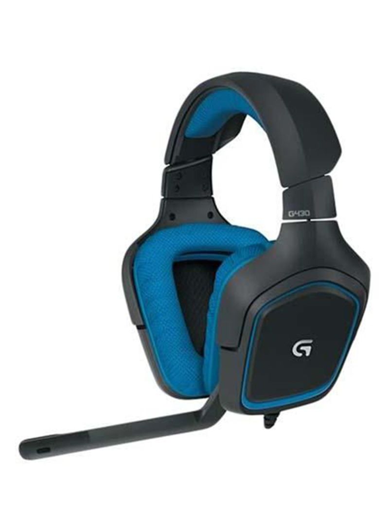Logitech - Over-Ear Surround Sound Gaming Headphones With Mic Blue/Black - Image 1