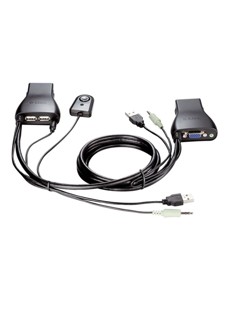 D-Link - 2-Port USB KVM Switch Black - Image 1