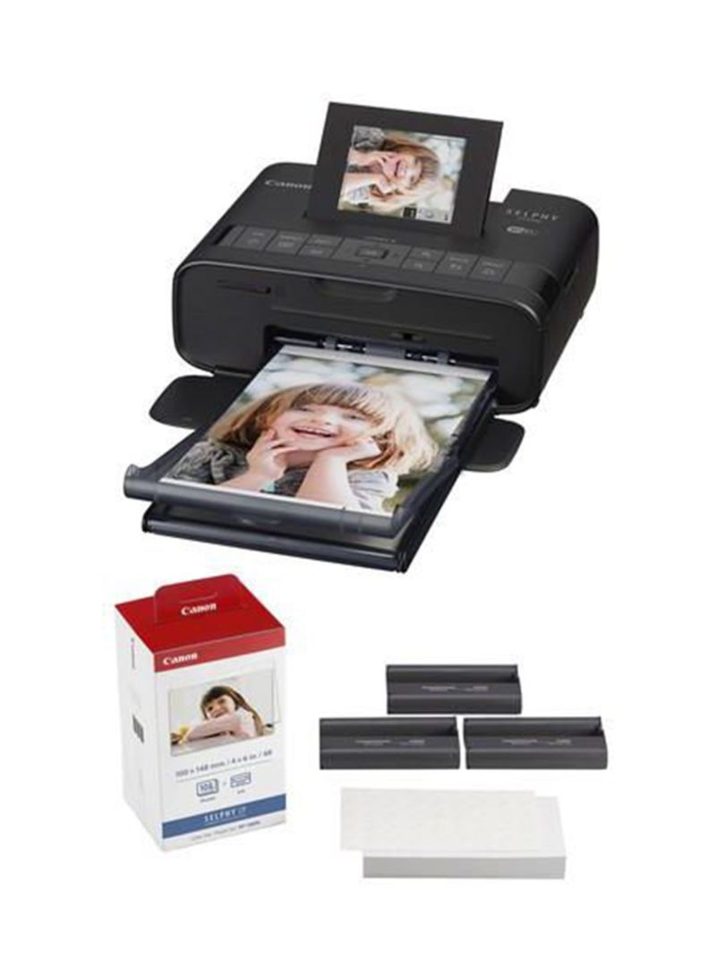 Canon Compact Photo Printer + Canon KP-108IN Ink And Photo Paper Black - Image 1