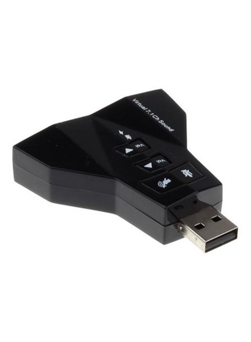 HY Virtual 7.1 Channel USB Sound Card Black  - Image 1