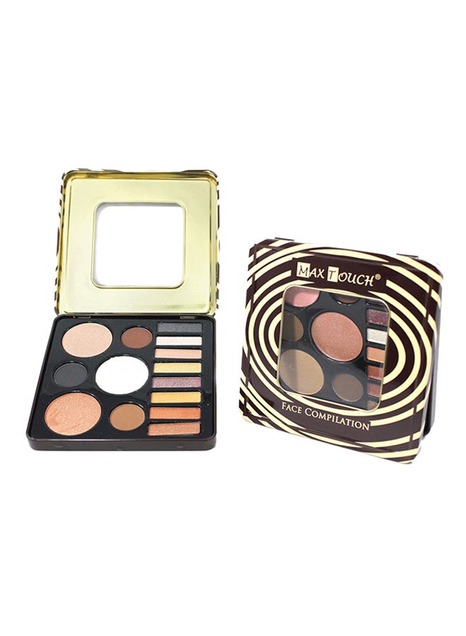 Max Touch Face Compilation Set with Eye Shadow, Eyebrow Colour & Contour Shades Multicolour