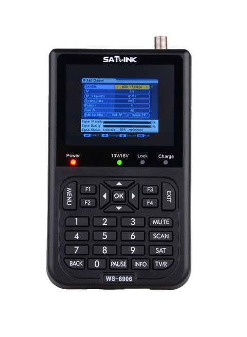 مقياس إشارة متخصص لجهاز البحث عن الوصلة الرقمية بالقمر الصناعي WS-6906 أسود