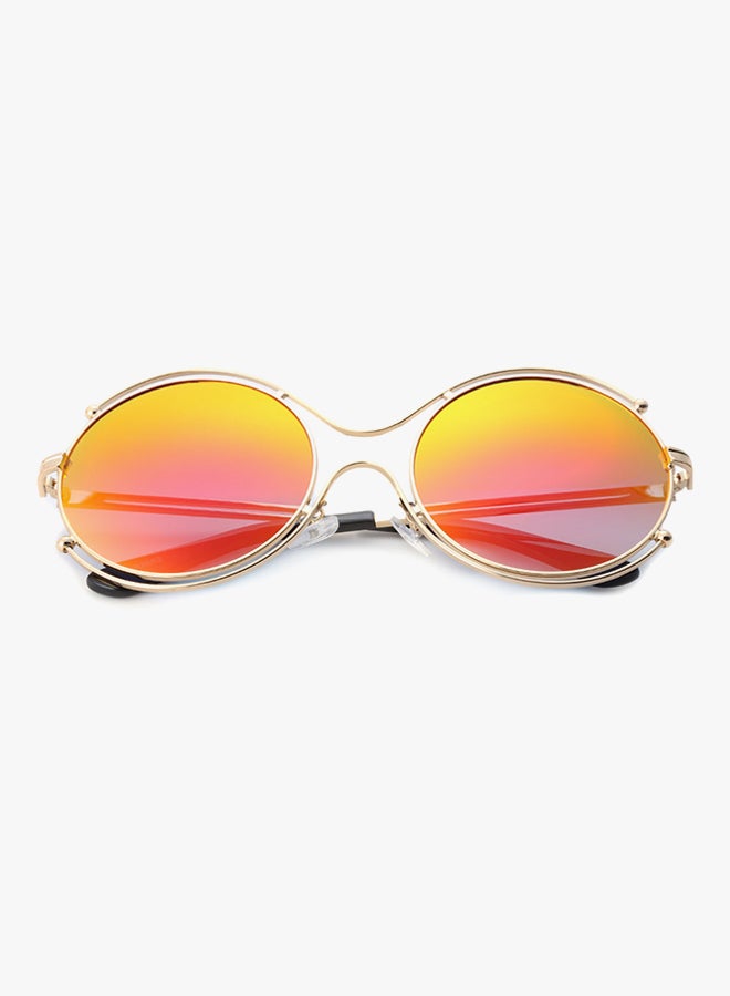 Mirrored Round Frame Sunglasses - Lens Size: 52 mm - Image 2