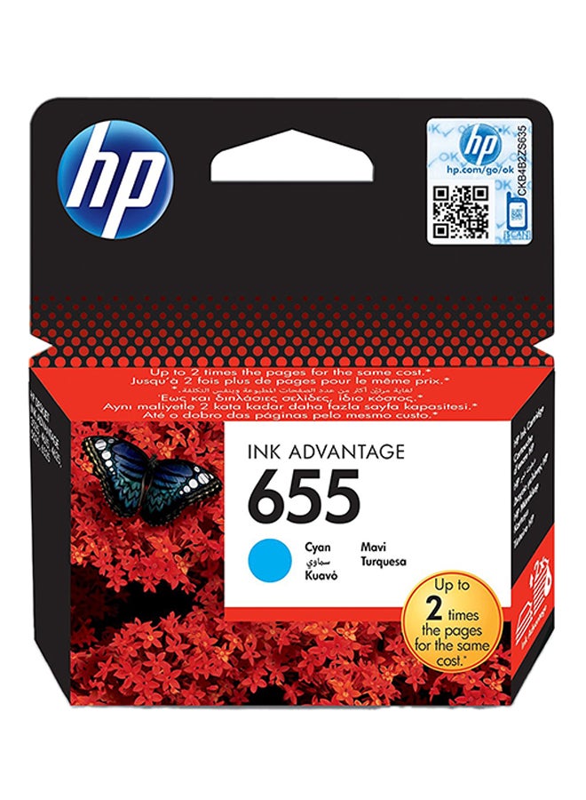 HP 655 Original Ink Advantage Cartridge Blue - Image 1