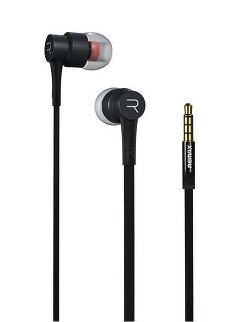 Stereo In-Ear Wired Earphone With Microphone, For Tablet And Smartphone Black