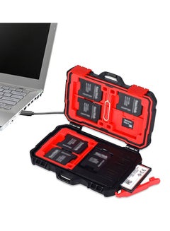 Lynca Water Proof CF/SD/Micro SD Memory Card Case Black/Red  - Image 2