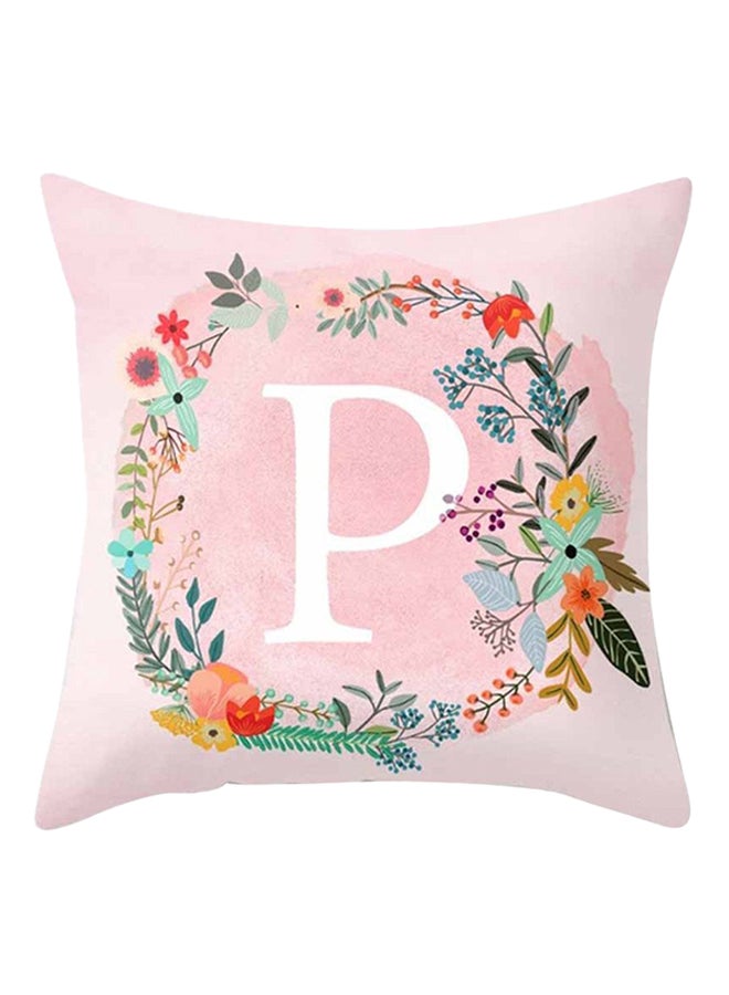 Bluelans Letter Pattern Throw Pillow Cover Pink 45x45centimeter 