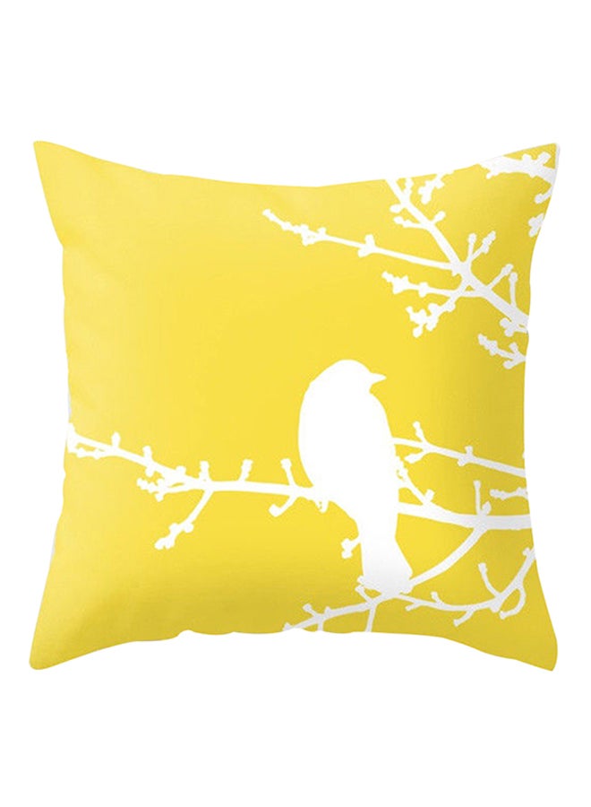 Bluelans Bird Throw Pillow Cover Yellow/White 45x45cm 