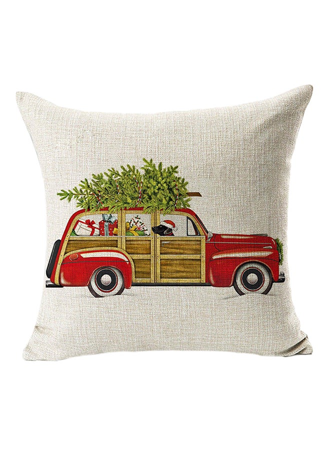 بلولانز غطاء وسادة زينة مطبوع عليه شاحنة عتيقة مع شجرة الكريسماس متعدد الألوان 45x45Ø³Ù†ØªÙŠÙ…ØªØ±