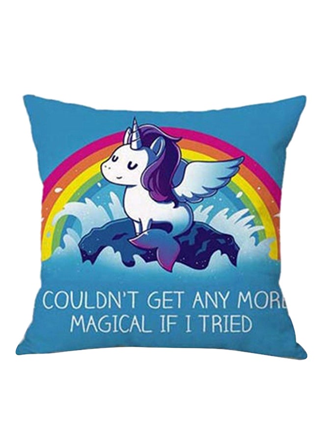 Bluelans Unicorn Print Cartoon Pillow Cover Multicolour 45x45cm 